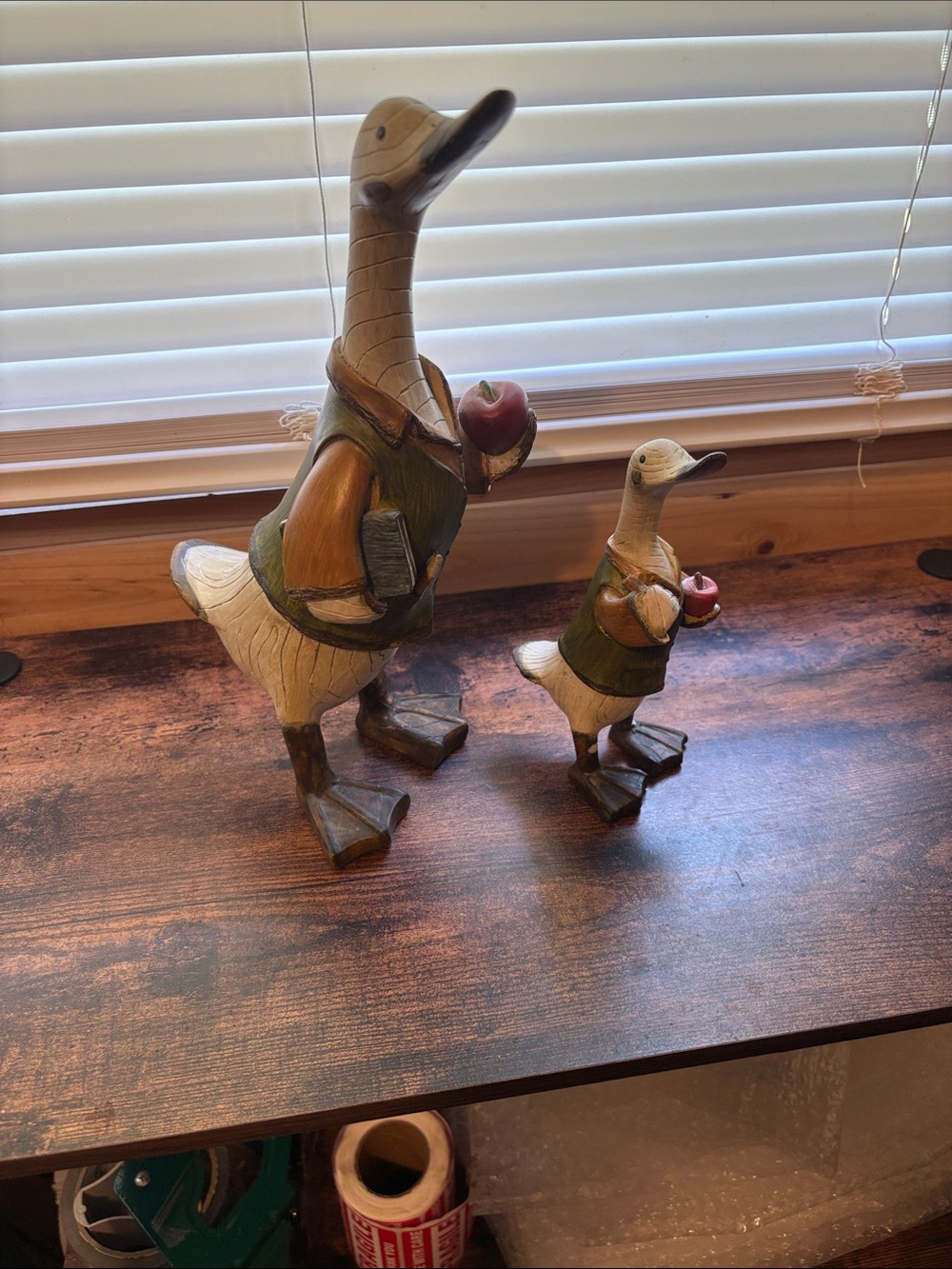 2 Vintage Tii Collections Large White Duck/Geese Teacher and Student